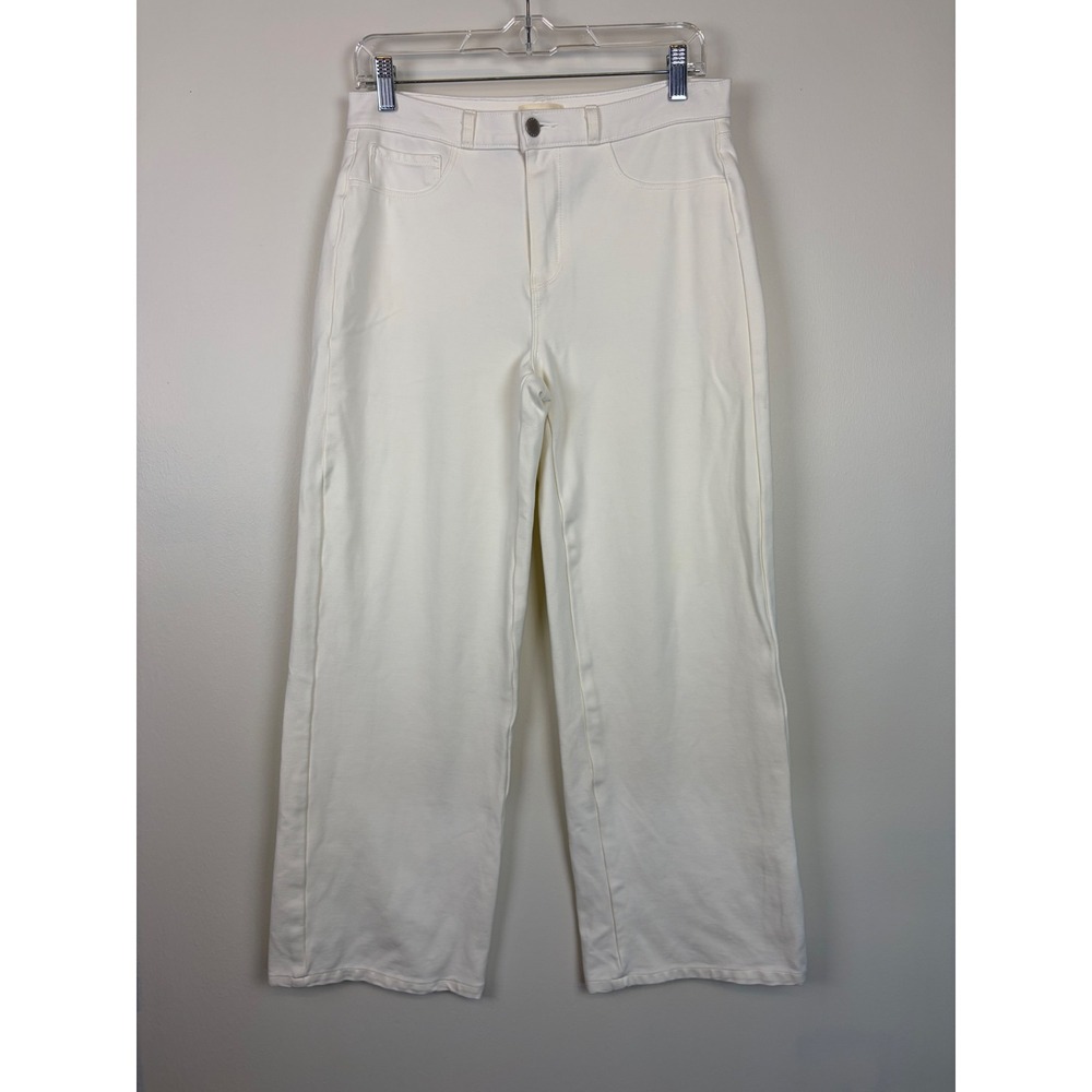 L'AGENCE Clayton Wide Leg Pants 29 Ivory High Rise Stretch Minimalist Quiet‎ Lux
